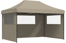 vidaXL - Partytent - inklapbaar - pop-up - met - 3 - zijwanden - taupe