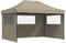 vidaXL - Partytent - inklapbaar - pop-up - met - 3 - zijwanden - taupe