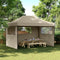 vidaXL - Partytent - inklapbaar - pop-up - met - 3 - zijwanden - taupe