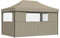 vidaXL - Partytent - inklapbaar - pop-up - met - 3 - zijwanden - taupe