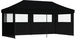 vidaXL - Partytent - inklapbaar - pop-up - met - 3 - zijwanden - zwart