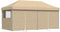 vidaXL - Partytent - inklapbaar - pop-up - met - 4 - zijwanden - beige