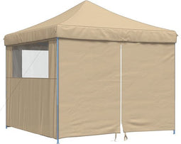 vidaXL - Partytent - inklapbaar - pop-up - met - 4 - zijwanden - beige