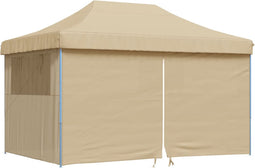 vidaXL - Partytent - inklapbaar - pop-up - met - 4 - zijwanden - beige
