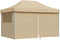 vidaXL - Partytent - inklapbaar - pop-up - met - 4 - zijwanden - beige
