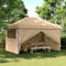 vidaXL - Partytent - inklapbaar - pop-up - met - 4 - zijwanden - beige