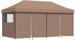 vidaXL - Partytent - inklapbaar - pop-up - met - 4 - zijwanden - bruin