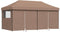 vidaXL - Partytent - inklapbaar - pop-up - met - 4 - zijwanden - bruin