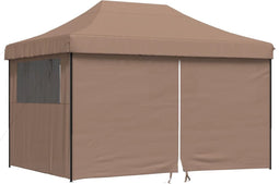 vidaXL - Partytent - inklapbaar - pop-up - met - 4 - zijwanden - bruin