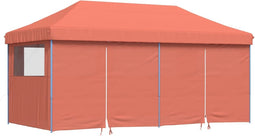 vidaXL - Partytent - inklapbaar - pop-up - met - 4 - zijwanden - terracottakleurig