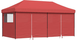 vidaXL - Partytent - inklapbaar - pop-up - met - 4 - zijwanden - bordeauxrood
