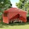 vidaXL - Partytent - inklapbaar - pop-up - met - 4 - zijwanden - terracottakleurig