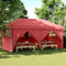 vidaXL - Partytent - inklapbaar - pop-up - met - 4 - zijwanden - bordeauxrood