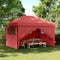 vidaXL - Partytent - inklapbaar - pop-up - met - 4 - zijwanden - bordeauxrood
