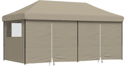 vidaXL - Partytent - inklapbaar - pop-up - met - 4 - zijwanden - taupe