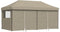 vidaXL - Partytent - inklapbaar - pop-up - met - 4 - zijwanden - taupe