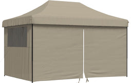 vidaXL - Partytent - inklapbaar - pop-up - met - 4 - zijwanden - taupe