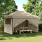 vidaXL - Partytent - inklapbaar - pop-up - met - 4 - zijwanden - taupe
