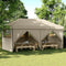 vidaXL - Partytent - inklapbaar - pop-up - met - 4 - zijwanden - taupe
