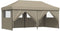 vidaXL - Partytent - inklapbaar - pop-up - met - 4 - zijwanden - taupe