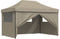 vidaXL - Partytent - inklapbaar - pop-up - met - 4 - zijwanden - taupe