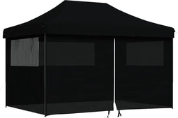 vidaXL - Partytent - inklapbaar - pop-up - met - 4 - zijwanden - zwart