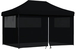 vidaXL - Partytent - inklapbaar - pop-up - met - 4 - zijwanden - zwart