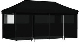 vidaXL - Partytent - inklapbaar - pop-up - met - 4 - zijwanden - zwart