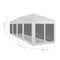 vidaXL - Partytent - met - 10 - mesh - zijwanden - 12x3 - m
