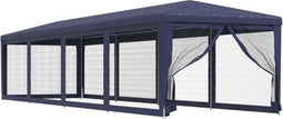 vidaXL - Partytent - met - 10 - mesh - zijwanden - 3x12 - m - HDPE - blauw