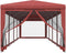 vidaXL - Partytent - met - 10 - mesh - zijwanden - 3x12 - m - HDPE - rood