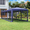 vidaXL - Partytent - met - 10 - mesh - zijwanden - 3x12 - m - HDPE - blauw