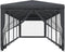 vidaXL - Partytent - met - 10 - mesh - zijwanden - 3x12 - m - HDPE - antracietkleurig