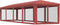 vidaXL - Partytent - met - 10 - mesh - zijwanden - 3x12 - m - HDPE - rood