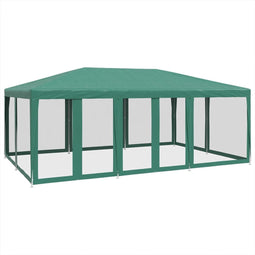 vidaXL - Partytent - met - 10 - mesh - zijwanden - 6x4 - m - HDPE - groen