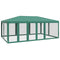 vidaXL - Partytent - met - 10 - mesh - zijwanden - 6x4 - m - HDPE - groen