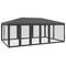 vidaXL - Partytent - met - 10 - mesh - zijwanden - 6x4 - m - HDPE - antracietkleurig