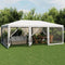 vidaXL - Partytent - met - 10 - mesh - zijwanden - 6x4 - m - HDPE - wit