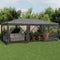 vidaXL - Partytent - met - 10 - mesh - zijwanden - 6x4 - m - HDPE - antracietkleurig
