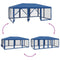 vidaXL - Partytent - met - 10 - mesh - zijwanden - 6x4 - m - HDPE - blauw