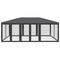 vidaXL - Partytent - met - 10 - mesh - zijwanden - 6x4 - m - HDPE - antracietkleurig
