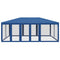 vidaXL - Partytent - met - 10 - mesh - zijwanden - 6x4 - m - HDPE - blauw