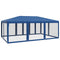 vidaXL - Partytent - met - 10 - mesh - zijwanden - 6x4 - m - HDPE - blauw
