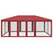 vidaXL - Partytent - met - 10 - mesh - zijwanden - 6x4 - m - HDPE - rood