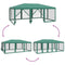 vidaXL - Partytent - met - 10 - mesh - zijwanden - 6x4 - m - HDPE - groen