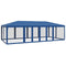 vidaXL - Partytent - met - 12 - mesh - zijwanden - 8x4 - m - HDPE - blauw