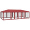 vidaXL - Partytent - met - 12 - mesh - zijwanden - 8x4 - m - HDPE - rood