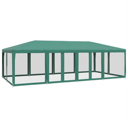 vidaXL - Partytent - met - 12 - mesh - zijwanden - 8x4 - m - HDPE - groen