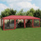 vidaXL - Partytent - met - 12 - mesh - zijwanden - 8x4 - m - HDPE - rood