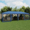 vidaXL - Partytent - met - 12 - mesh - zijwanden - 8x4 - m - HDPE - blauw